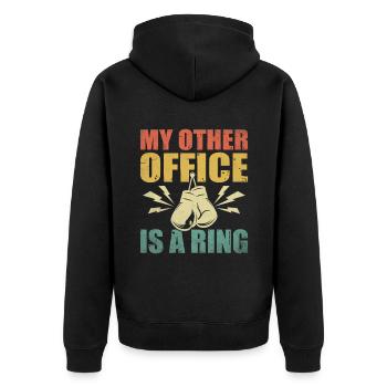 Mon autre bureau est un athlète de gymnastique de sport de ring - Veste à capuche bio Premium Unisexe - noir - Dos - Nico (187cm)