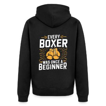 Chaque boxeur était autrefois un boxeur débutant Sports - Veste à capuche bio Premium Unisexe - noir - Dos - Nico (187cm)