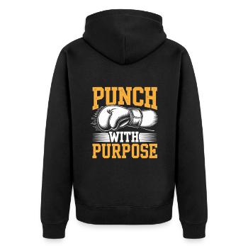 Punch avec but Boxer Sports Gym de musculation - Veste à capuche bio Premium Unisexe - noir - Dos - Nico (187cm)