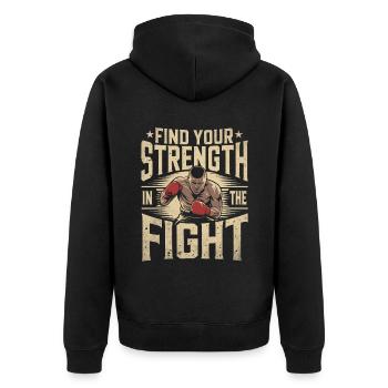 Trouvez votre force dans les sports de boxe de combat - Veste à capuche bio Premium Unisexe - noir - Dos - Nico (187cm)
