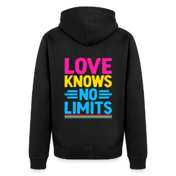 L’amour ne connaît pas de limites LGBTQIA Fierté Pansexualité - Veste à capuche bio Premium Unisexe - noir - Dos - Nico (187cm)
