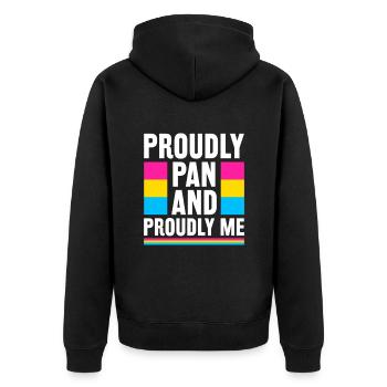 Fièrement Pan et fièrement moi Mois de la fierté LGBTQIA - Veste à capuche bio Premium Unisexe - noir - Dos - Nico (187cm)