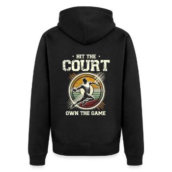 Frapper le terrain Posséder le jeu Handball Sports Athlète - Veste à capuche bio Premium Unisexe - noir - Dos - Nico (187cm)