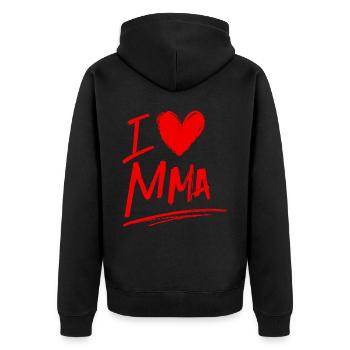 Ich liebe Mma - Unisex Premium Bio Zip Hoodie - Schwarz - Hinten - Nico (187cm)