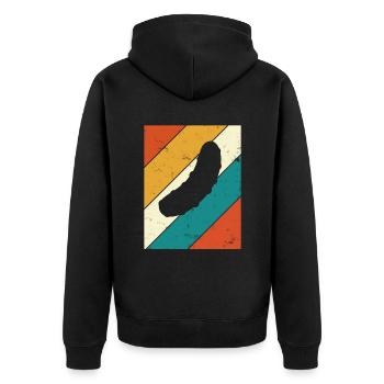 Gurke Gewürzgurke Kukumer Retro Saure Gurke - Unisex Premium Bio Zip Hoodie - Schwarz - Hinten - Nico (187cm)