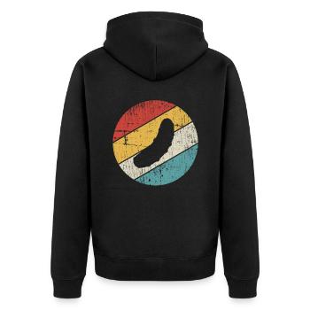 Gurke Gewürzgurke Kreis Retro Geschenk - Unisex Premium Bio Zip Hoodie - Schwarz - Hinten - Nico (187cm)