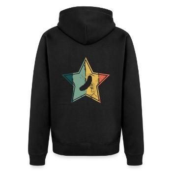 Gurke Gewürzgurke Retro Stern Geschenk - Unisex Premium Bio Zip Hoodie - Schwarz - Hinten - Nico (187cm)