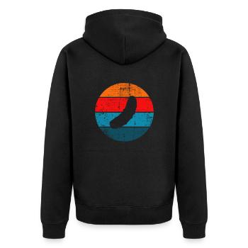 Gurke Gewürzgurke Kreis Retro Geschenk - Unisex Premium Bio Zip Hoodie - Schwarz - Hinten - Nico (187cm)