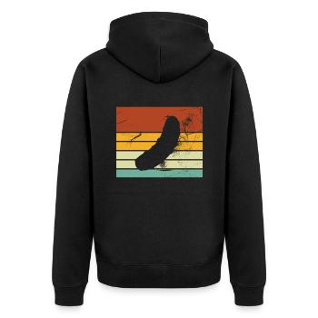 Gurke Gewürzgurke Retro Kukumer Saure Gurke - Unisex Premium Bio Zip Hoodie - Schwarz - Hinten - Nico (187cm)