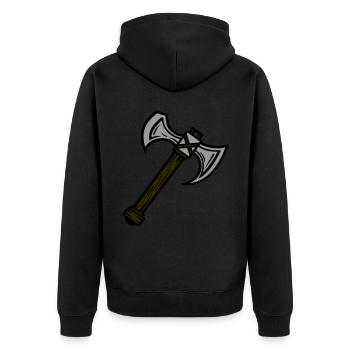 Axe Element - Unisex Premium Organic Zip Hoodie - black - Back - Nico (187cm)