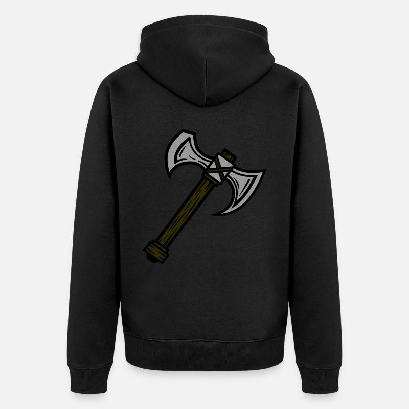 Axt Element - Unisex Premium Bio Zip Hoodie - Schwarz