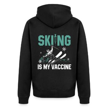 Après-ski - Unisex Premium Organic Zip Hoodie - black - Back - Nico (187cm)
