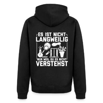 Biologen Sprüche | Biologie Wissenschaft Geschenke - Unisex Premium Bio Zip Hoodie - Schwarz - Hinten - Nico (187cm)