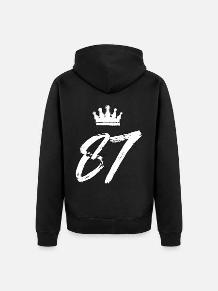 87 Couronne numérique - Veste à capuche bio Premium Unisexe - noir