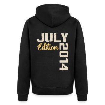 Juillet 2014 Chemise D’anniversaire Juillet 2014 - Veste à capuche bio Premium Unisexe - noir - Dos - Nico (187cm)
