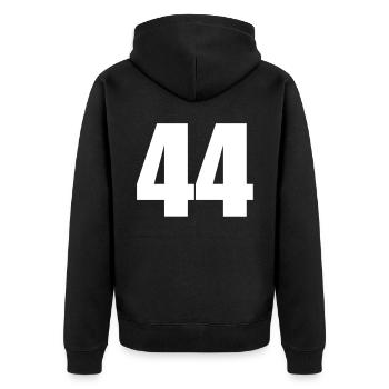 44 - Unisex Premium Organic Zip Hoodie - black - Back - Nico (187cm)