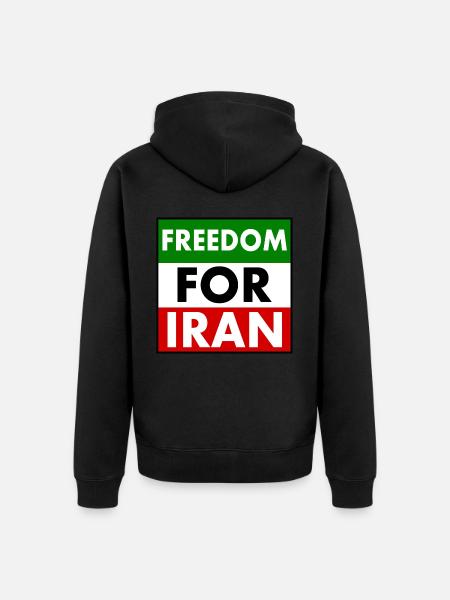 Freedom for iran - Unisex Premium Organic Zip Hoodie - black