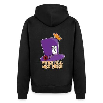 Nous sommes tous fous ici - Mad Hatter Top Hat - Veste à capuche bio Premium Unisexe - noir - Dos - Nico (187cm)