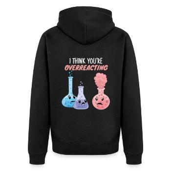 Je pense que vous réagissez de manière excessive - Funny Chemistry - Veste à capuche bio Premium Unisexe - noir - Dos - Nico (187cm)