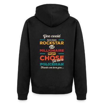 You Chose to be a Policeman - Unisex Premium Organic Zip Hoodie - black - Back - Nico (187cm)