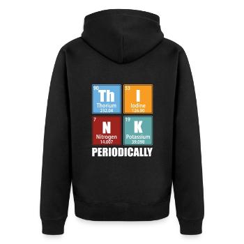 Periodisch denken - Elemente des Periodensystems - Unisex Premium Bio Zip Hoodie - Schwarz - Hinten - Nico (187cm)