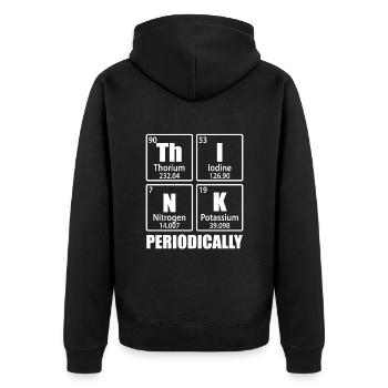 Periodisch denken - Elemente des Periodensystems - Unisex Premium Bio Zip Hoodie - Schwarz - Hinten - Nico (187cm)