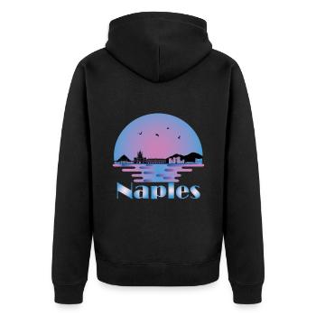 Neapel Italien - Napoli Italien Reisen - Unisex Premium Bio Zip Hoodie - Schwarz - Hinten - Nico (187cm)
