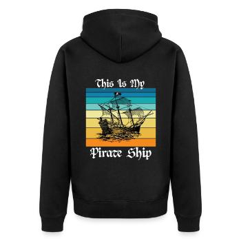 This is My Pirate Ship - Unisex Premium Organic Zip Hoodie - black - Back - Nico (187cm)