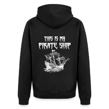 Ceci est mon bateau pirate - Veste à capuche bio Premium Unisexe - noir - Dos - Nico (187cm)