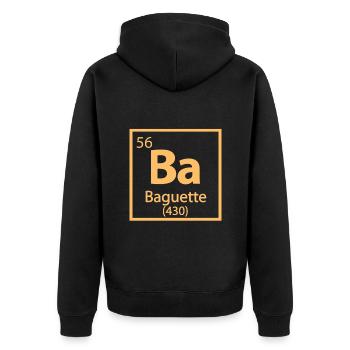 Baguette Element - Funny Periodic Table - Unisex Premium Organic Zip Hoodie - black - Back - Nico (187cm)