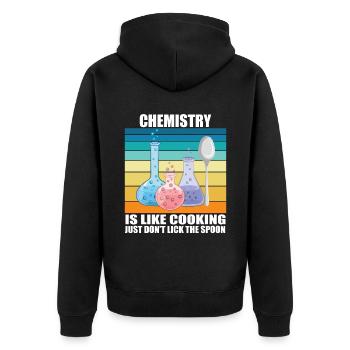 La chimie, c’est comme la cuisine - Veste à capuche bio Premium Unisexe - noir - Dos - Nico (187cm)