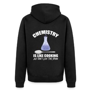 La chimie, c’est comme la cuisine - Veste à capuche bio Premium Unisexe - noir - Dos - Nico (187cm)