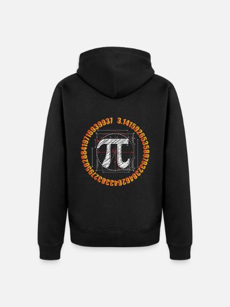 Pi Day Sketch - Unisex Premium Organic Zip Hoodie - black