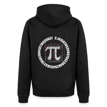 Pi Day Skizze - Unisex Premium Bio Zip Hoodie - Schwarz - Hinten - Nico (187cm)