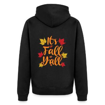 It's Fall Y'all - Autumn Lover - Unisex Premium Bio Zip Hoodie - Schwarz - Hinten - Nico (187cm)