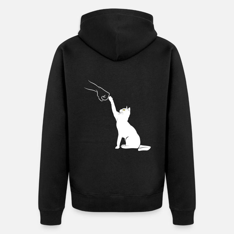 Cat Fist Bump - Veste à capuche bio Premium Unisexe - noir