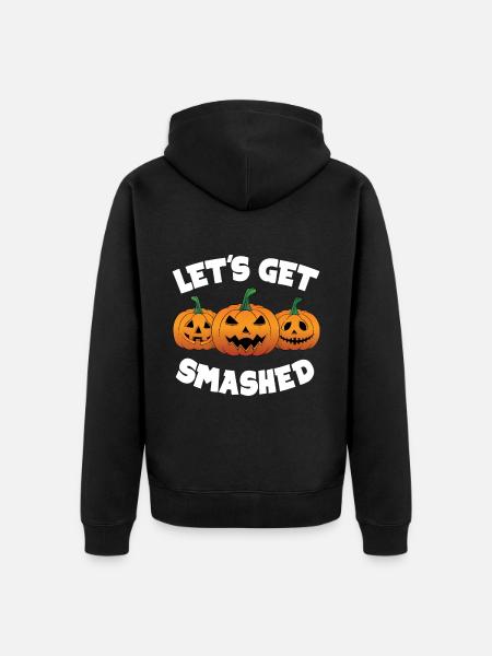 Let's Get Smashed Pumpkins - Unisex Premium Organic Zip Hoodie - black
