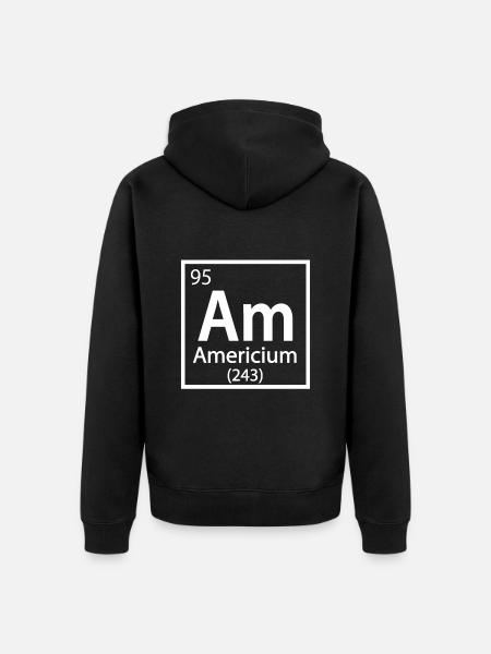 Americium Element Periodic Table - Unisex Premium Organic Zip Hoodie - black