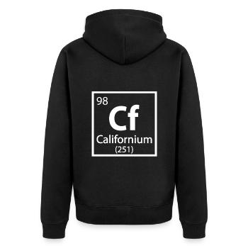 Californium Element Periodensystem - Unisex Premium Bio Zip Hoodie - Schwarz - Hinten - Nico (187cm)