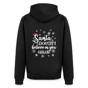 Le Père Noël ne croit pas en vous non plus - Veste à capuche bio Premium Unisexe - noir - Dos - Nico (187cm)