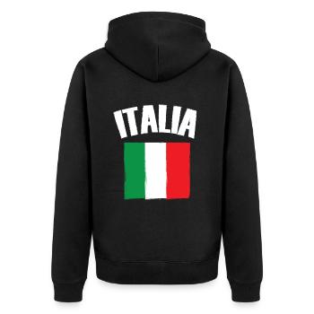 Italie - Drapeau de l’Italie - Veste à capuche bio Premium Unisexe - noir - Dos - Nico (187cm)
