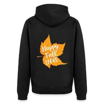 Frohen Herbst ihr alle - Herbstliebhaber - Unisex Premium Bio Zip Hoodie - Schwarz - Hinten - Nico (187cm)