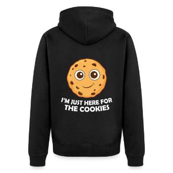 I'm Just Here For The Cookies - Unisex Premium Organic Zip Hoodie - black - Back - Nico (187cm)