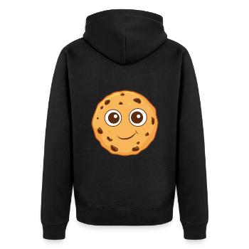 Chocolate Chips Cookie - Unisex Premium Organic Zip Hoodie - black - Back - Nico (187cm)