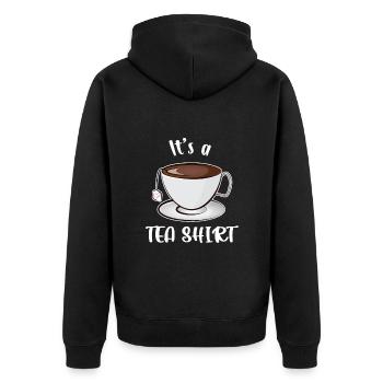 Es ist ein Tee-Shirt - Unisex Premium Bio Zip Hoodie - Schwarz - Hinten - Nico (187cm)
