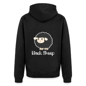 Black Sheep - Unisex Premium Organic Zip Hoodie - black - Back - Nico (187cm)