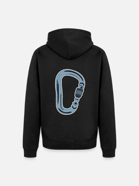 Carabiner - Unisex Premium Organic Zip Hoodie - black