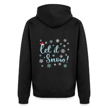 Lass es schneien - Unisex Premium Bio Zip Hoodie - Schwarz - Hinten - Nico (187cm)
