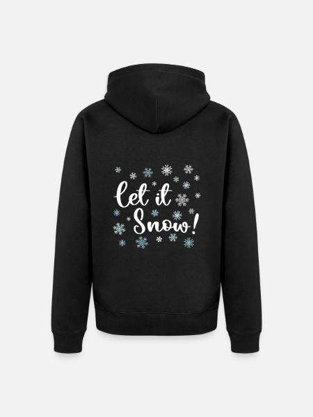 Let It Snow - Unisex Premium Organic Zip Hoodie - black