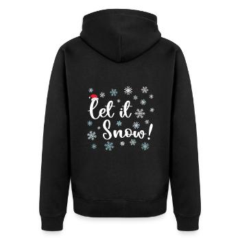 Lass es schneien - Unisex Premium Bio Zip Hoodie - Schwarz - Hinten - Nico (187cm)